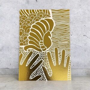 Gold Foil Wall Art Print 5x7 | Luxury Art Decor | Unframed | Printmaking